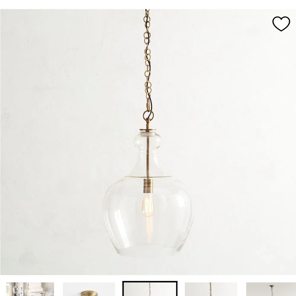 Pottery Barn Flynn Recycled Glass Pendant 12 in